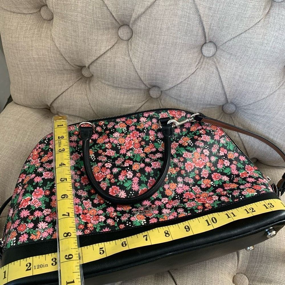 COACH sierra F57622 floral satchel bag set of two pink black large and medium - Picture 12 of 12